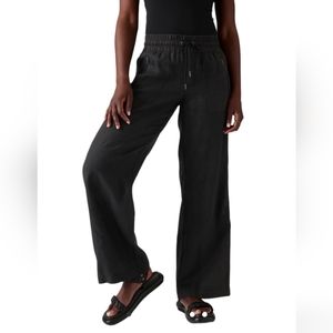 Athleta Cabo Wide Leg Linen Pants Size 24